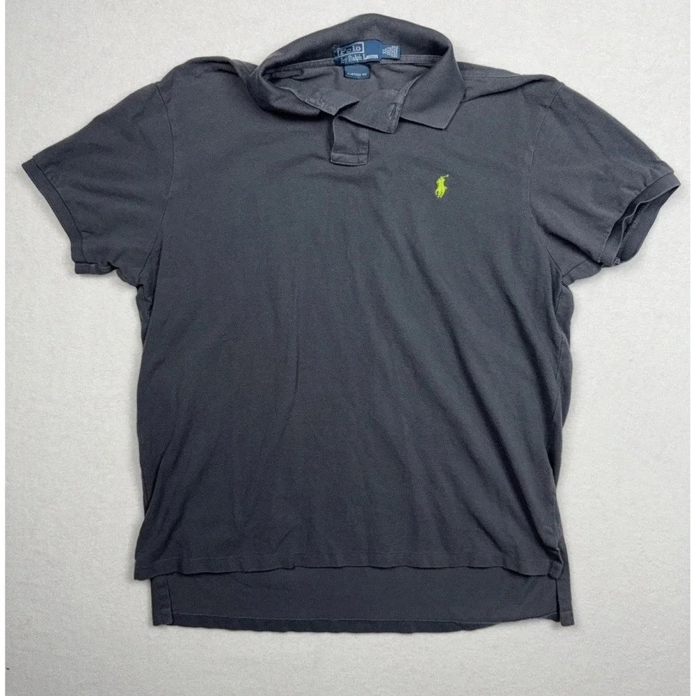Lot of 3 Polo Ralph Lauren Custom Slim Fit Polo‎ Shirts XL Gray Navy Pony
